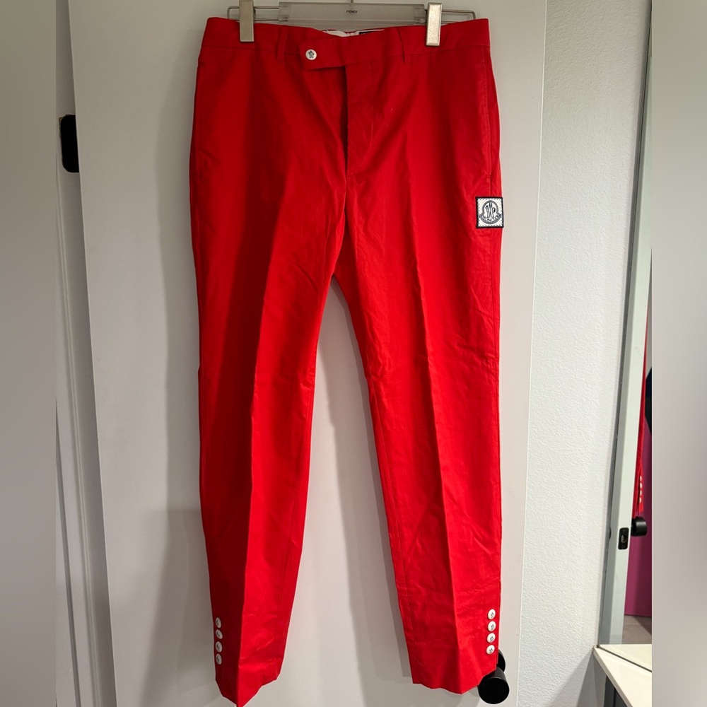 Moncler Game Bleu Red casual pants brand  size 2 or US 31x32